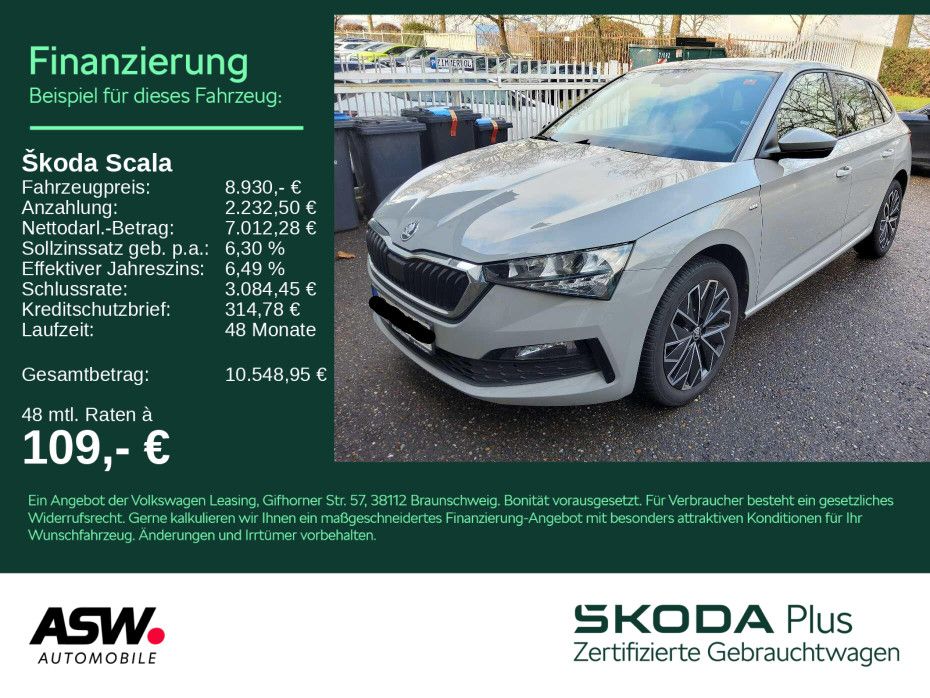 SKODA Scala Drive 125 1.0 TGI LED PDC SHZ SmartLink