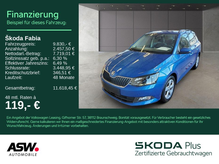 SKODA Fabia Combi Green tec 1.2 TSI Klima PDC SHZ