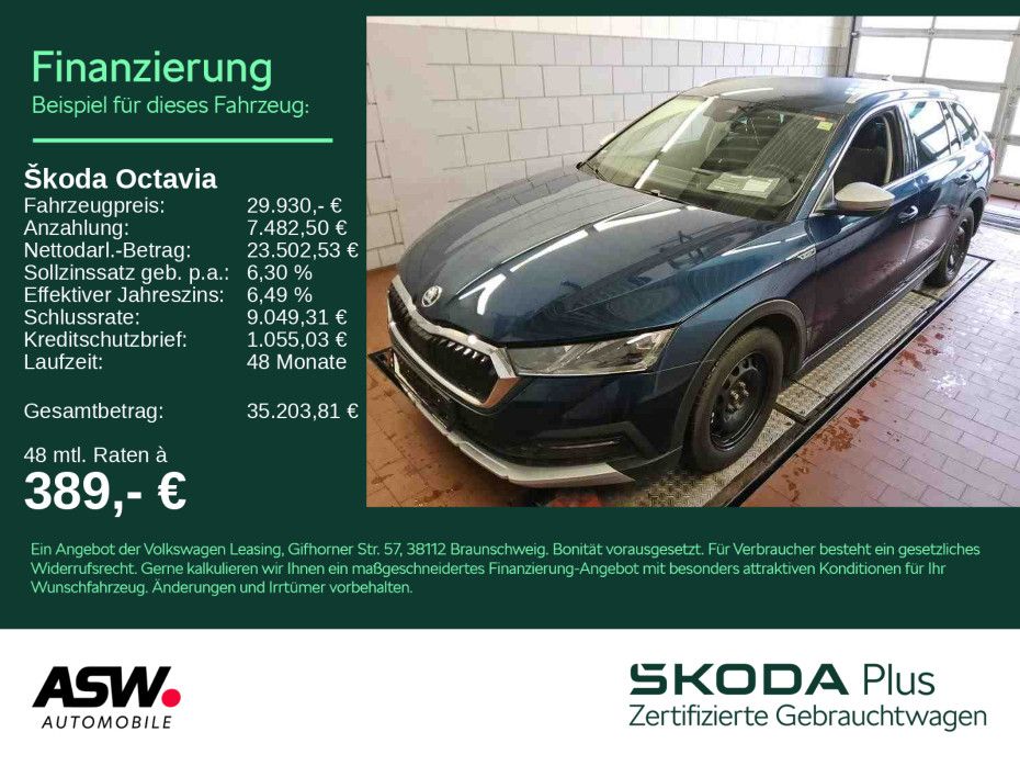 SKODA Octavia Combi Scout 2.0 TDI 4x4 DSG LED HUD AHK