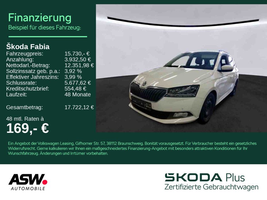 SKODA Fabia Combi Best of 1.0 TSI LED Navi PDC SHZ