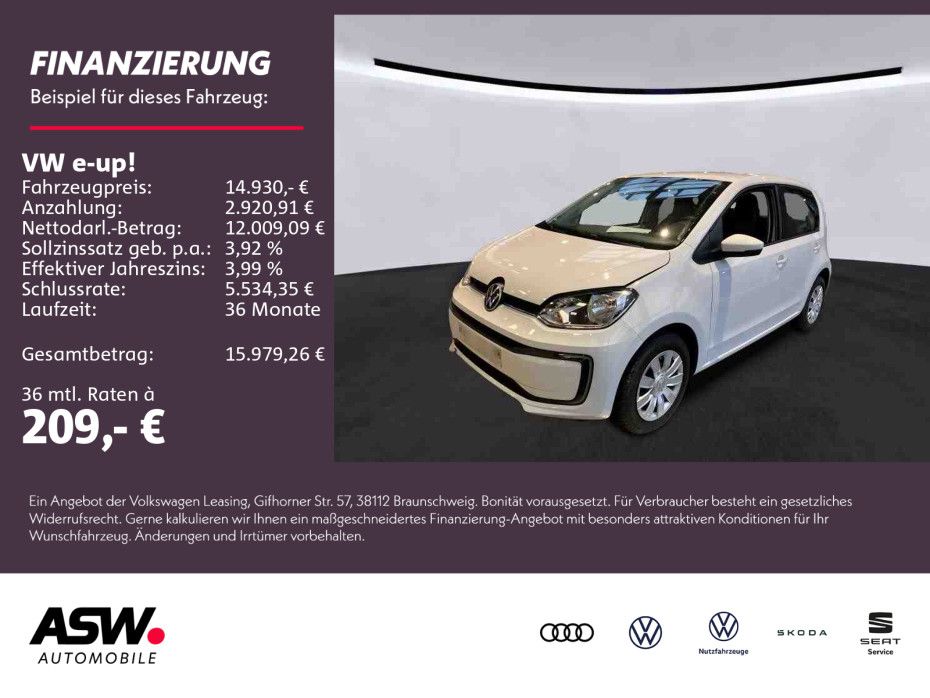 Volkswagen e-up! move up! Klimaautomatik RFK PDC SHZ