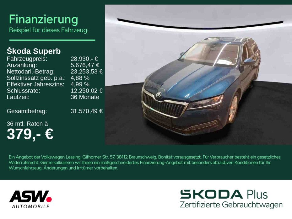 SKODA Superb Combi Style 2.0 TDI DSG LED Navi RFK AHK