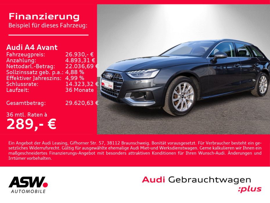 Audi A4 Avant advanced 40TDI NAVI MATRIX ACC 360°