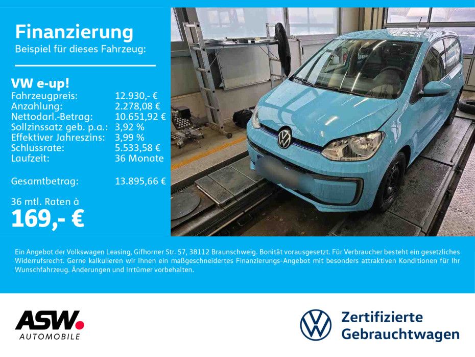 Volkswagen e-up! move up! RFK PDC SHZ GRA CCS