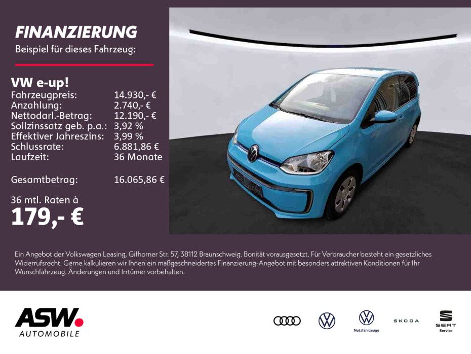 Volkswagen e-up! "Max" Automatik RFK Klima CCS PDC SHZ LED