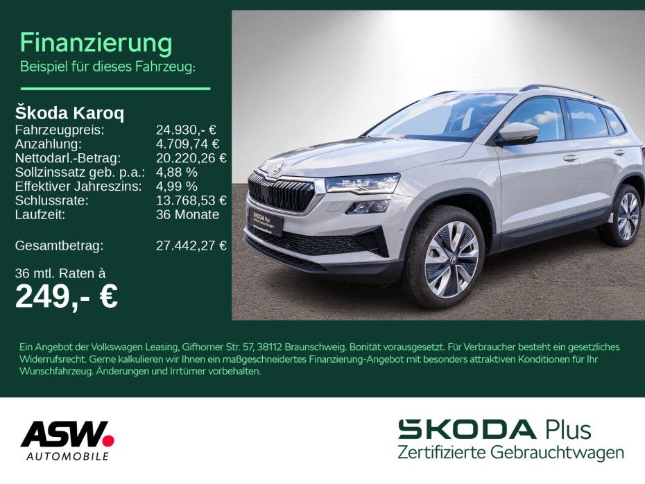 SKODA Karoq Style 1.5 TSI Matrix Navi 360° SHZ GRA