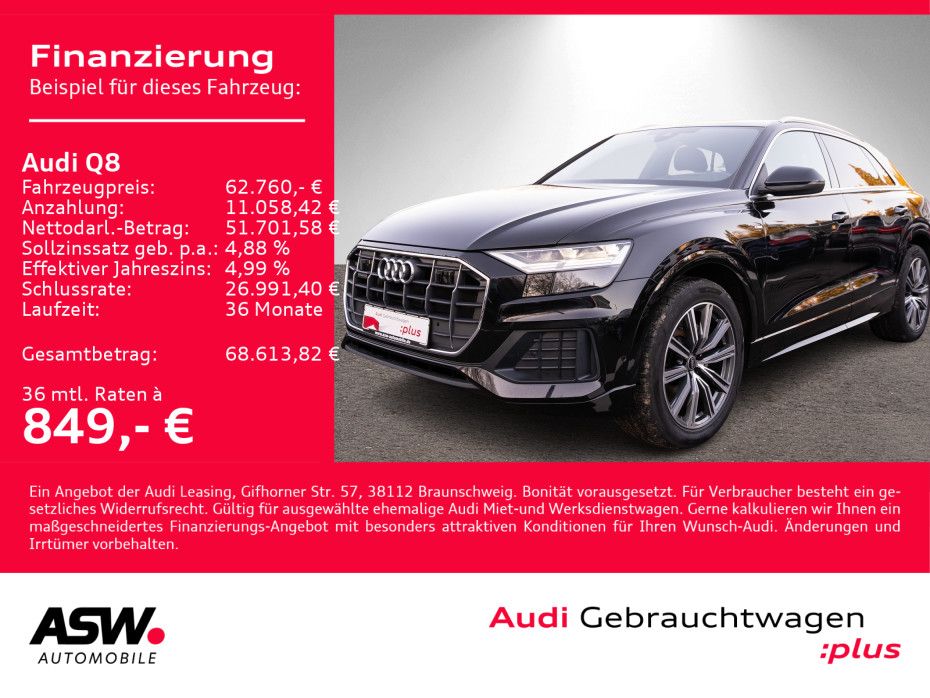 Audi Q8 45 TDI quattro S line NAVI LED HUD AHK RFK VC