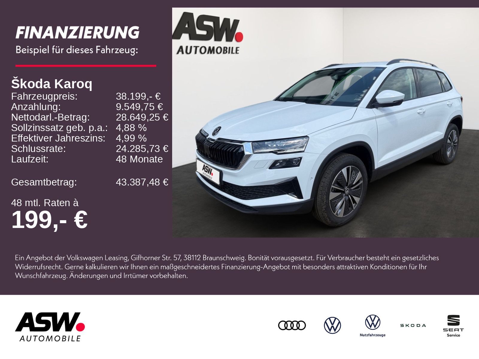 Fahrzeugabbildung SKODA Karoq Balance 1,5 TSI 150PS DSG ACC 360° SHZ AHK