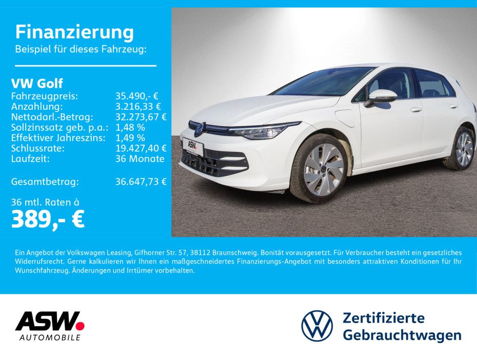 Fahrzeugabbildung Volkswagen Golf Style 1.5TSI eHybrid DSG LED Nav RFK HUD VC