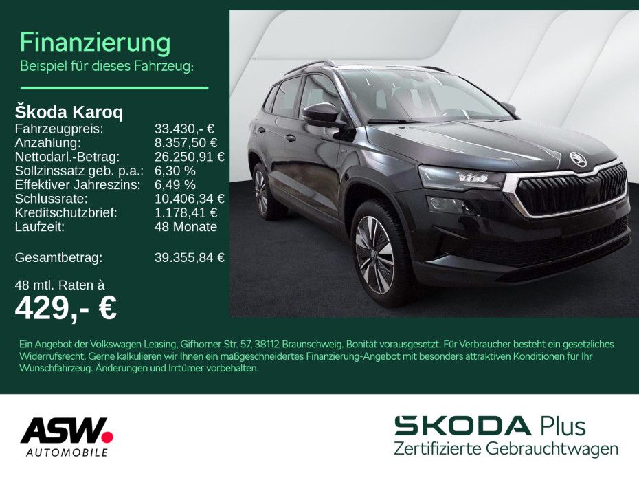 SKODA Karoq Selection 2,0 TDI DSG LED AHK 360° Navi VC