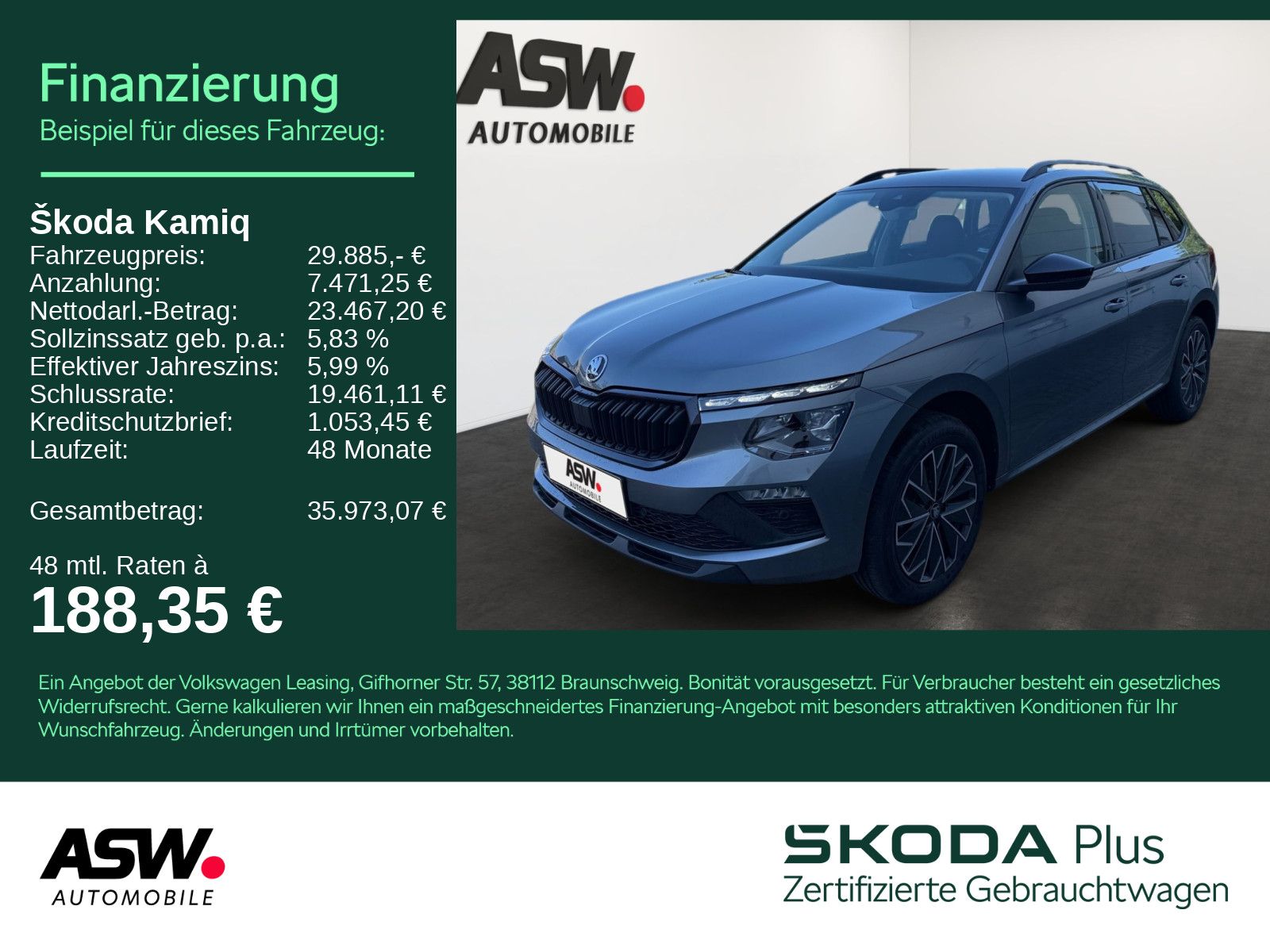 SKODA Kamiq Balance 1,5 TSI 150PS DSG ACC SHZ PDC AHK