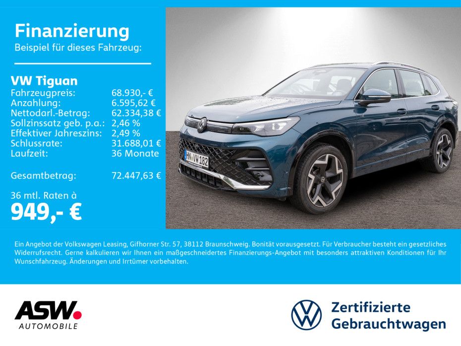 Fahrzeugabbildung Volkswagen Tiguan R-Line 2.0 TDI 4M DSG 360° LEDER HUD AHK