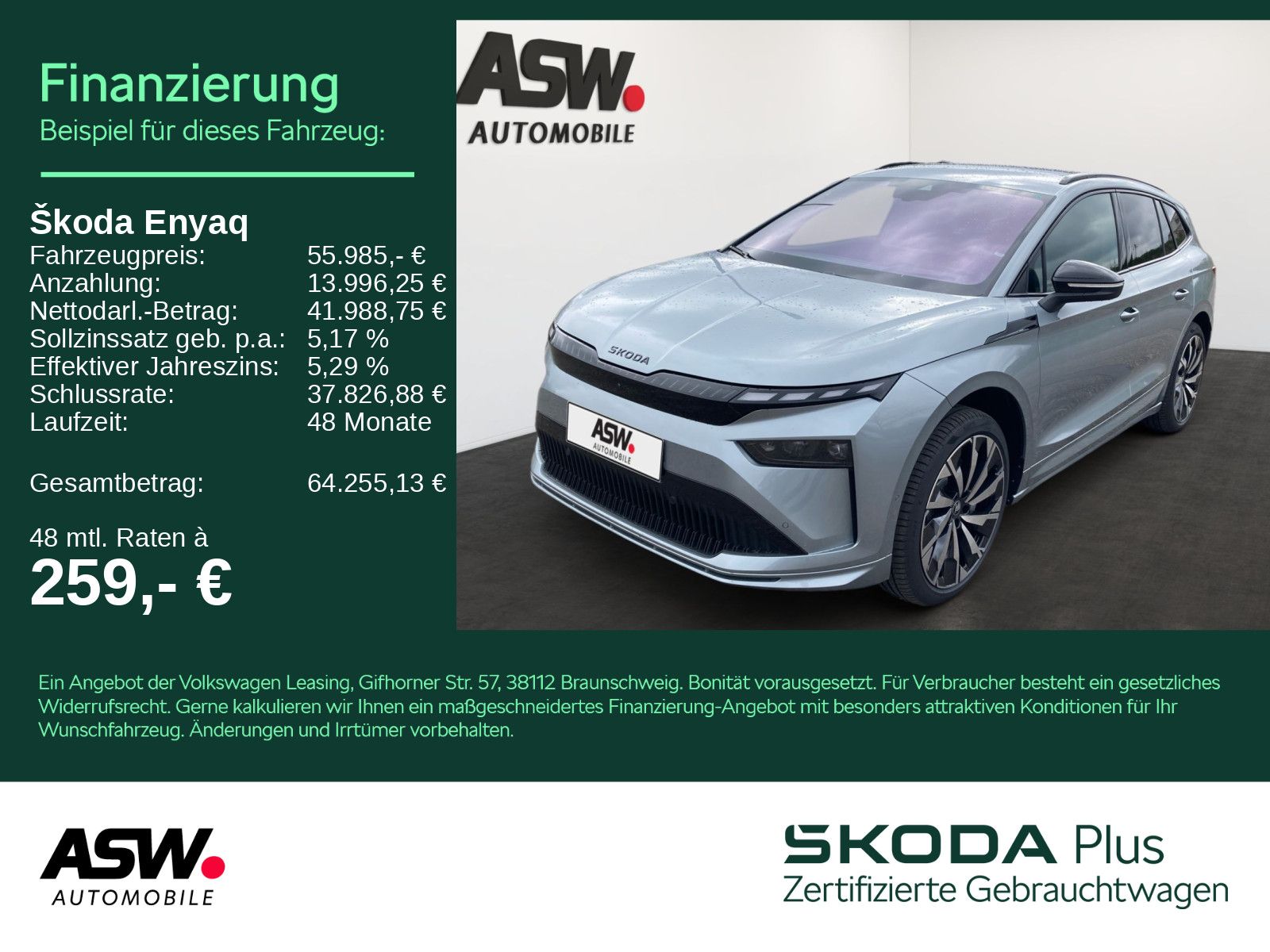 SKODA Enyaq 85 Sportline 285PS ACC 360° CANTON SHZ AHK