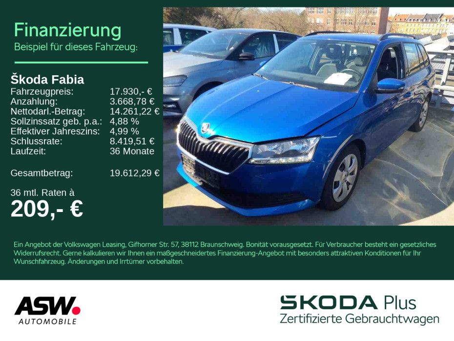 SKODA Fabia Combi Ambition 1,0 TSI DSG Klimaautomatik