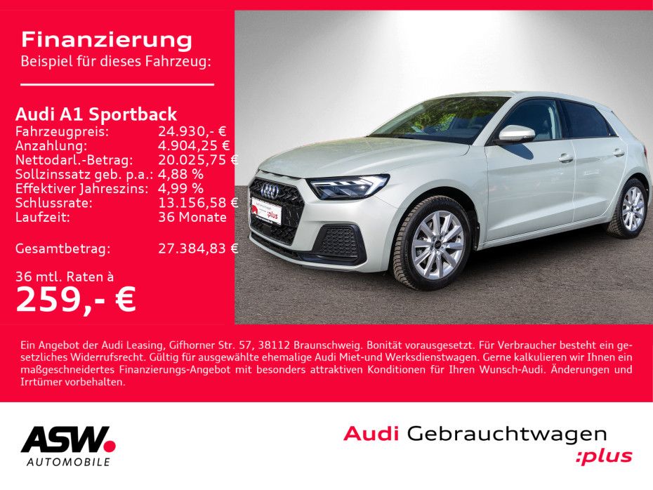 Audi A1 Sportback advanced 30TFSI LED VC SHZ SONOS