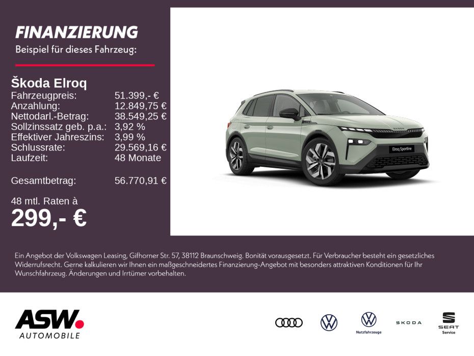 SKODA Elroq 85x Sportline 285PS 4x4 ACC 360° SHZ AHK