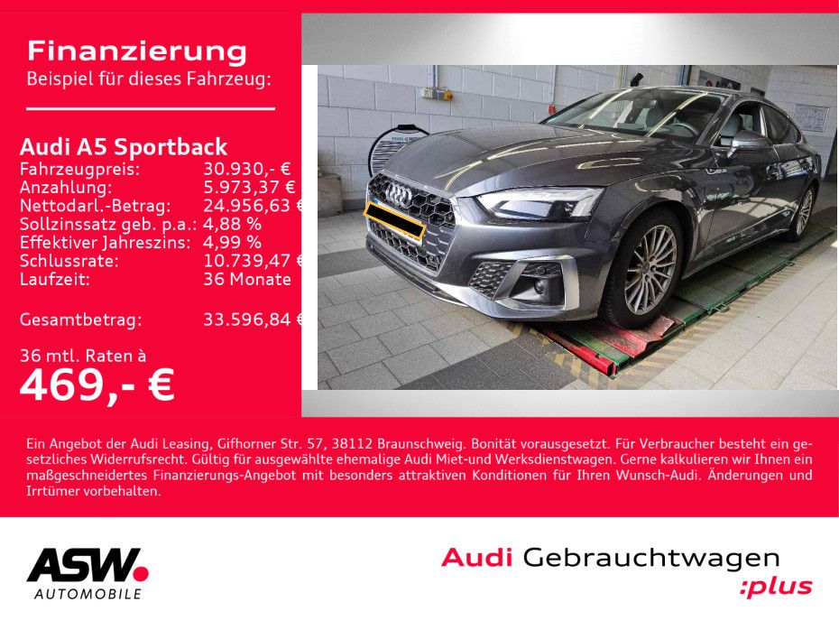 Audi A5 Sportback S line 35TDI NAVI MATRIX HUD ACC VC