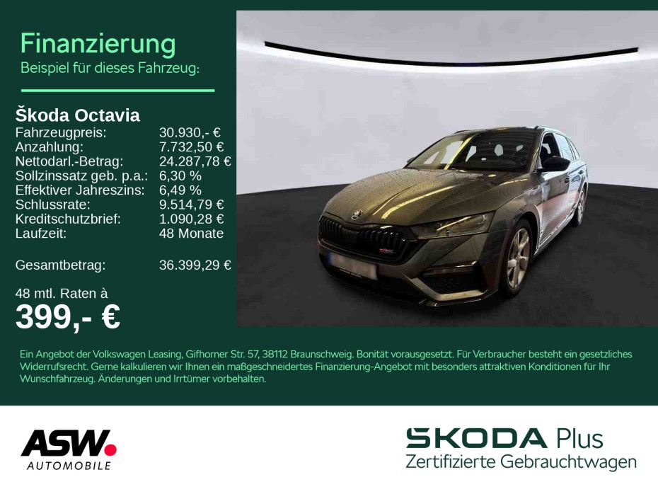 SKODA Octavia Combi RS 2.0 TDI DSG LED NAVI PANO HUD