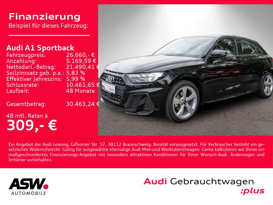 Fahrzeugabbildung Audi A1 Sportback S line 35TFSI Stronic NAVI LED RFK
