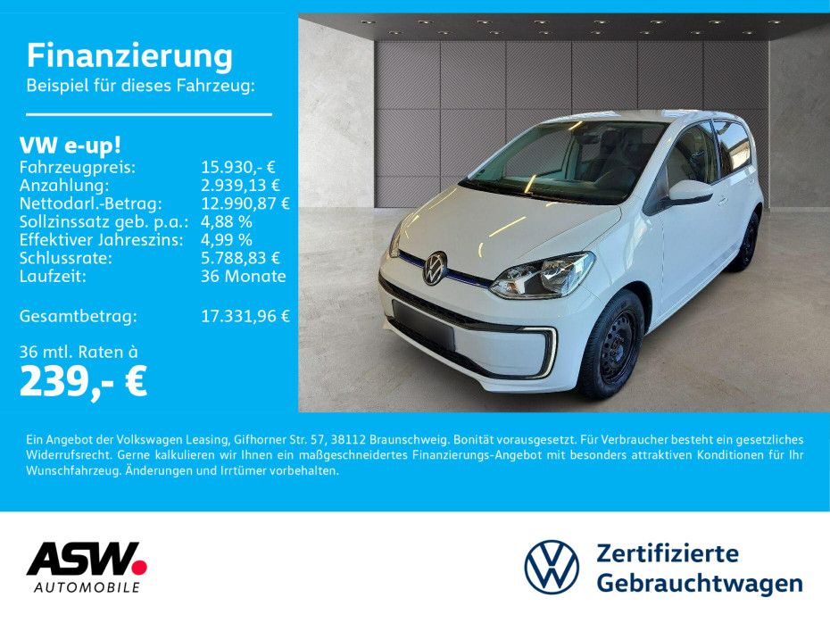 Volkswagen e-up! Style Plus Klimaauto RFK PDC GRA