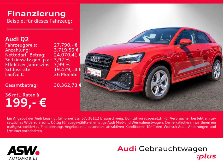 Fahrzeugabbildung Audi Q2 S line 35TFSI NAVI MATRIX PANO AHK RFK VC