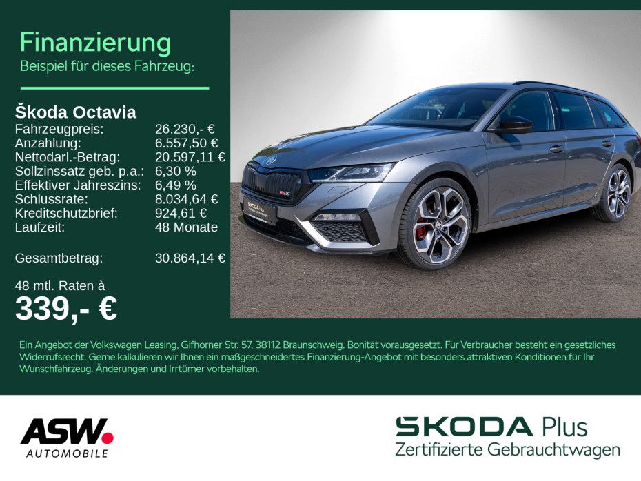 SKODA Octavia Combi RS Plus 2.0TDI 4x4 DSG LED ACC HUD