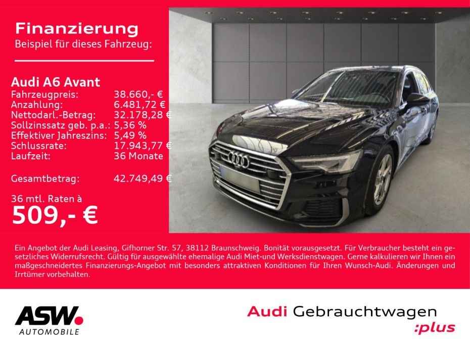 Fahrzeugabbildung Audi A6 Avant S line 45TDI quattro Stron LED 360° AHK