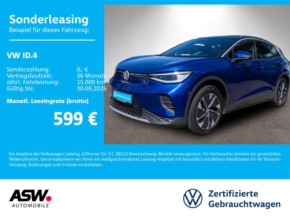 Volkswagen ID.4 Pro LED NAVI AHK PANO WÄRMEPUMPE ACC SHZ