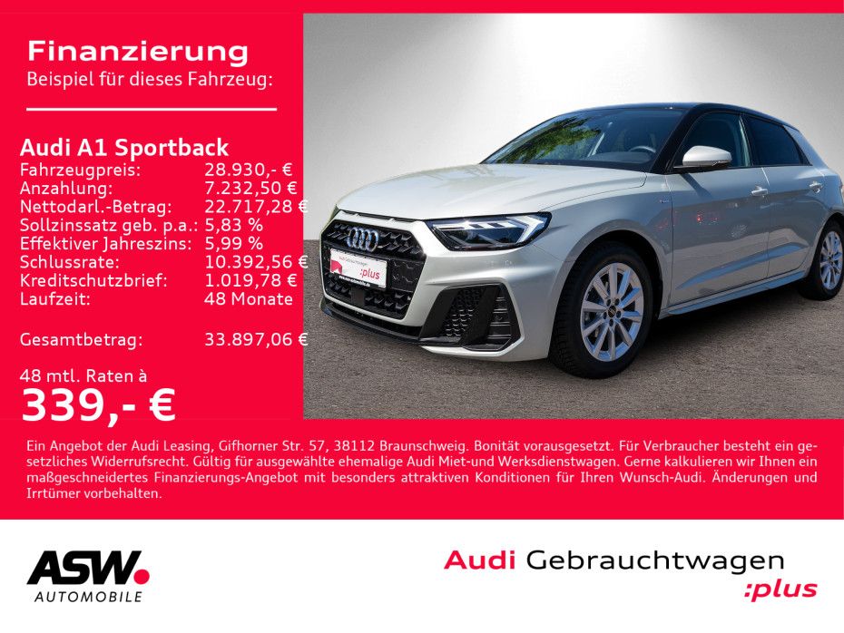 Audi A1 Sportback S line 25TFSI NAVI LED ACC VC LEDER