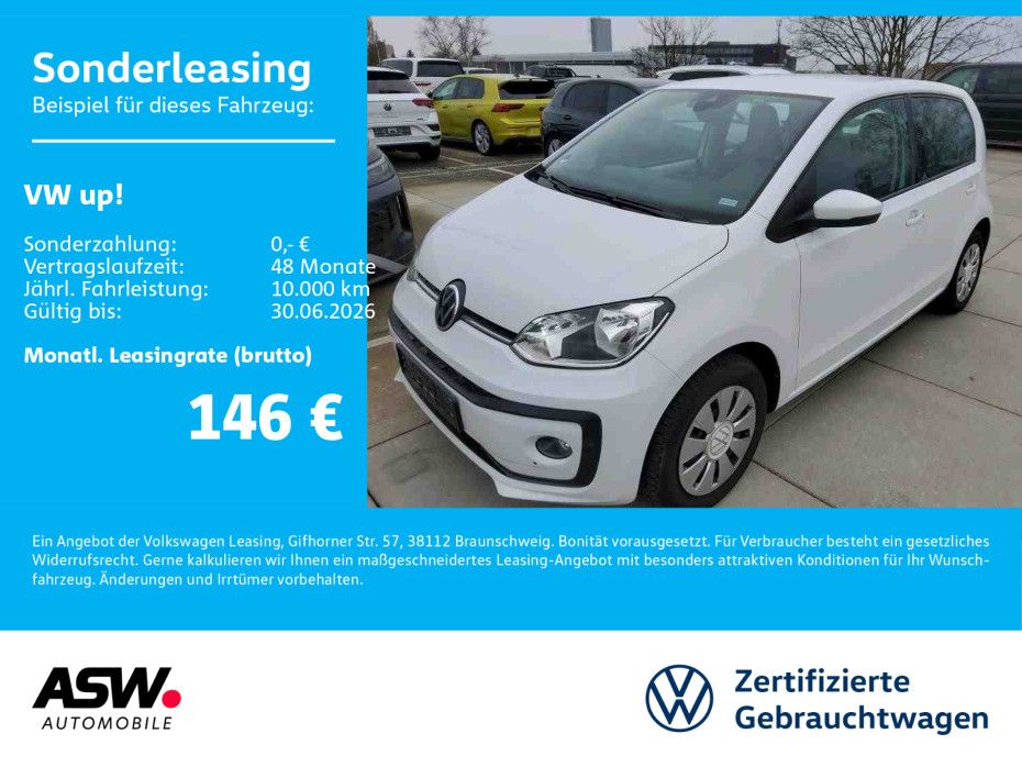 Volkswagen up! move UP! 1.0 MPI Klimaauto SHZ PDC RFK GRA