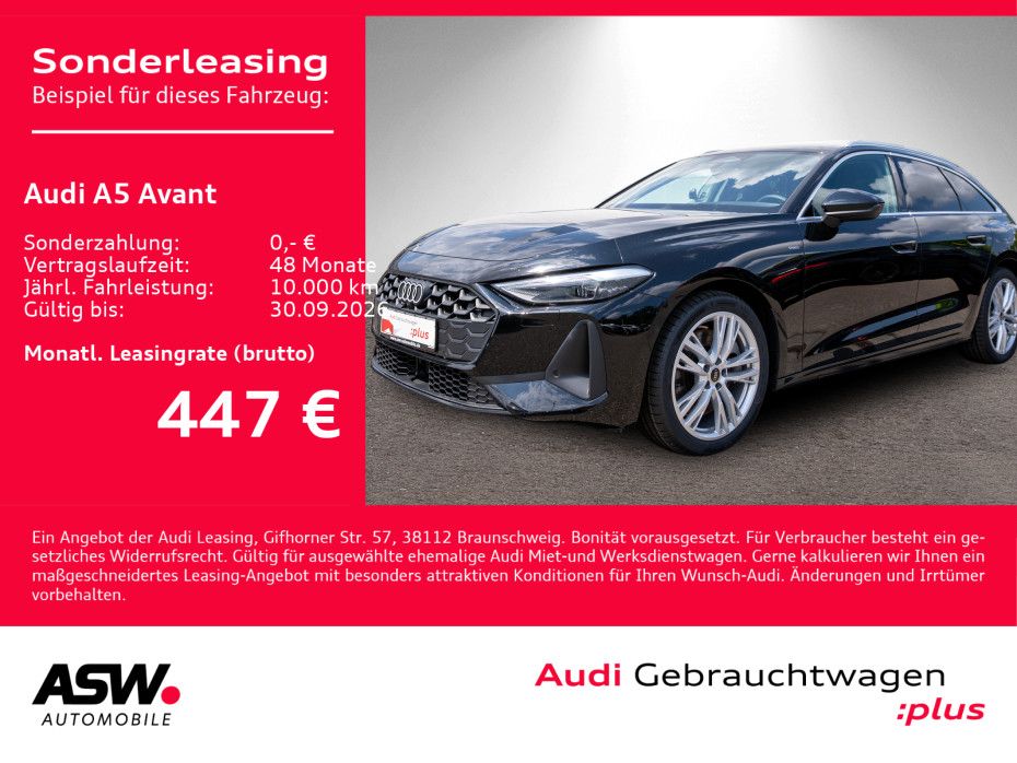 Fahrzeugabbildung Audi A5 Avant e-hybrid quattro Stronic NAVI LED RFK