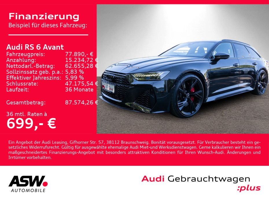 Fahrzeugabbildung Audi RS 6 Avant 4.0TFSI MATRIX RFK B&O RS-AGA 280km/h