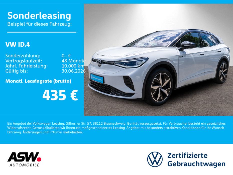 Volkswagen ID.4 GTX 4MOTION Navi RFK Wärmepumpe PANO AHK