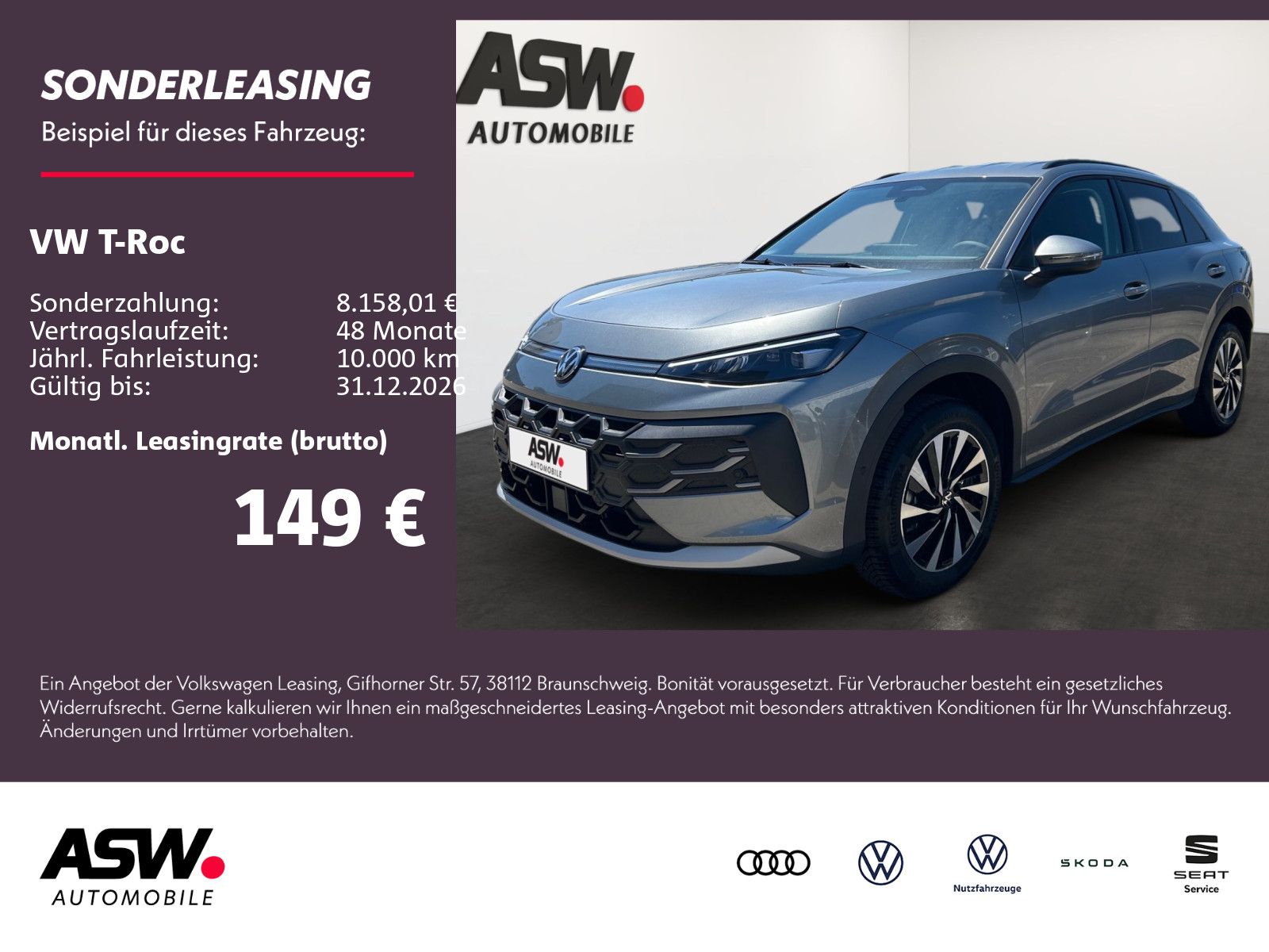 Fahrzeugabbildung Volkswagen T-Roc "ENERGY" 1.5 eTSI DSG AHK GJR