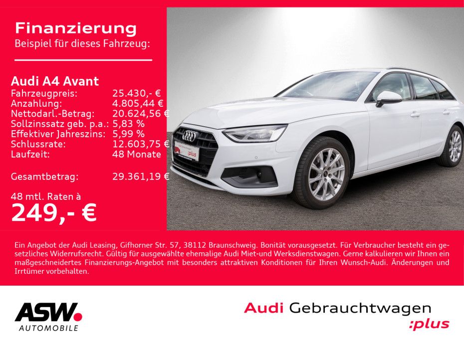 Fahrzeugabbildung Audi A4 Avant 40TDI NAVI LED AHK HUD RFK SHZ GRA