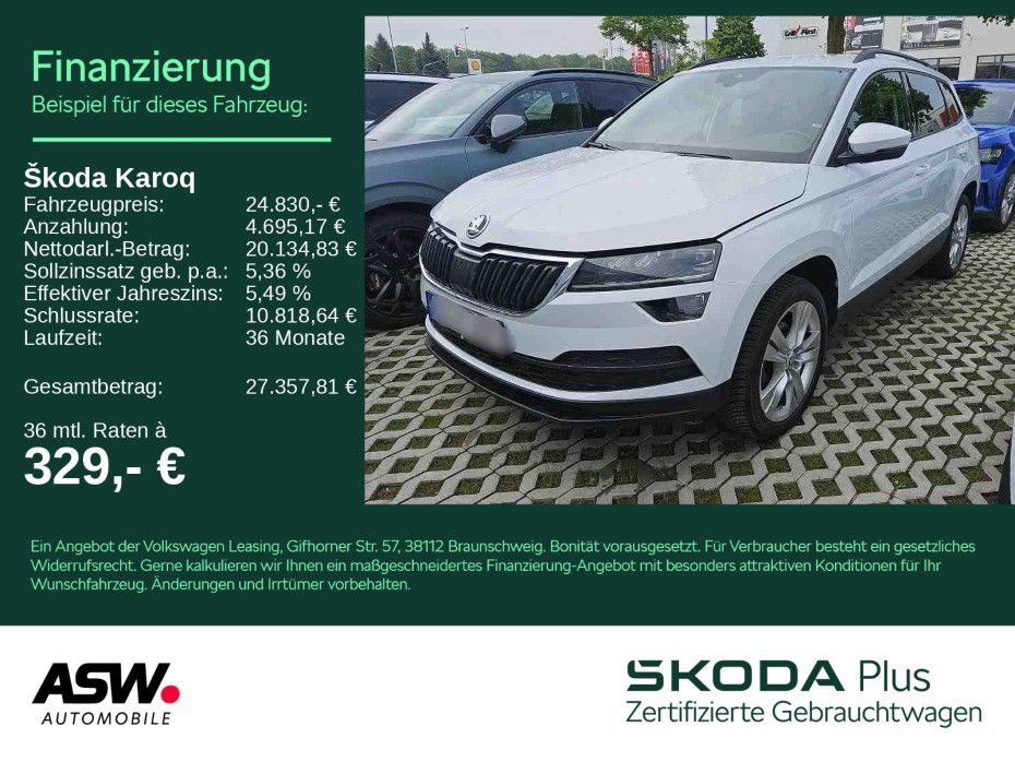 SKODA Karoq Style 1.5 TSI LED Navi ACC RFK AHK SHZ PDC