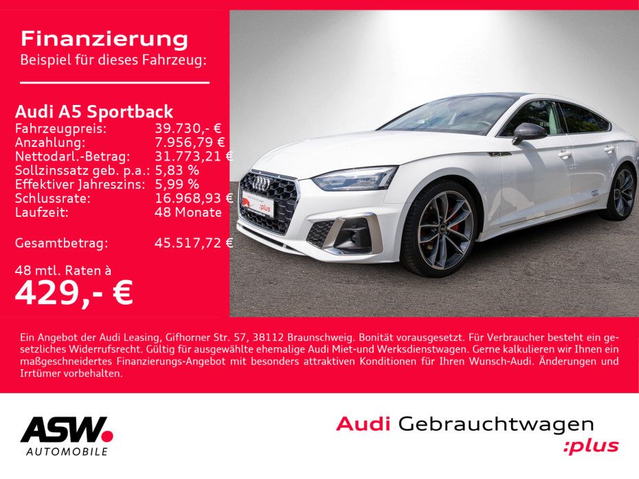 Fahrzeugabbildung Audi A5 Sportback S line 40TDI quattro NAVI LED PANO