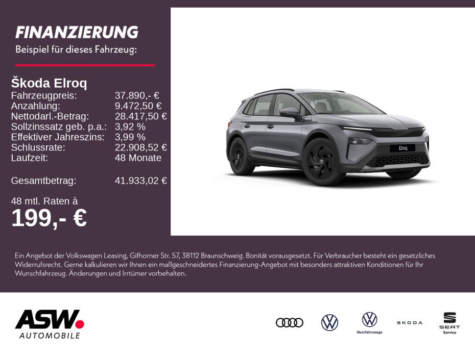 SKODA Elroq Essence 60 190PS ACC SHZ Kamera PDC LED