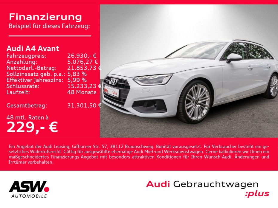 Fahrzeugabbildung Audi A4 Avant 40TDI quattro NAVI MATRIX HUD ACC PDC