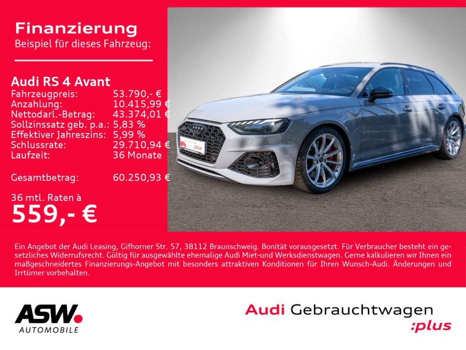 Fahrzeugabbildung Audi RS 4 Avant 2.9TFSI tiptron MATRIX ACC HUD RS-AGA