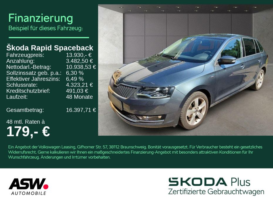 SKODA Rapid Spaceback Clever 1.0TSI DSG Xenon PDC SHZ