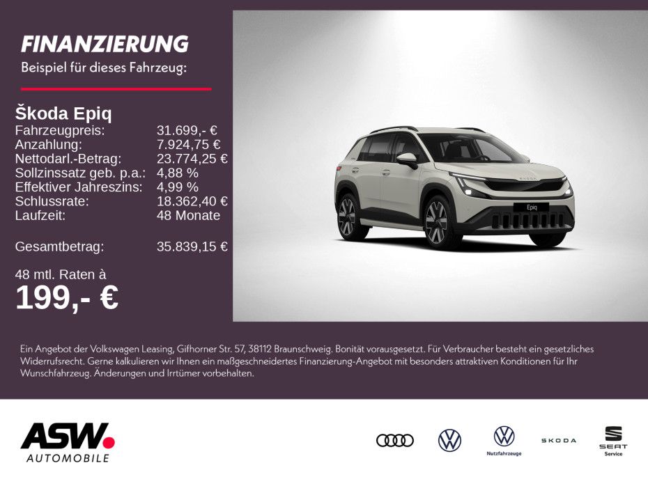 SKODA Epiq Edition Eins 55 211PS ACC SHZ Kamera LED
