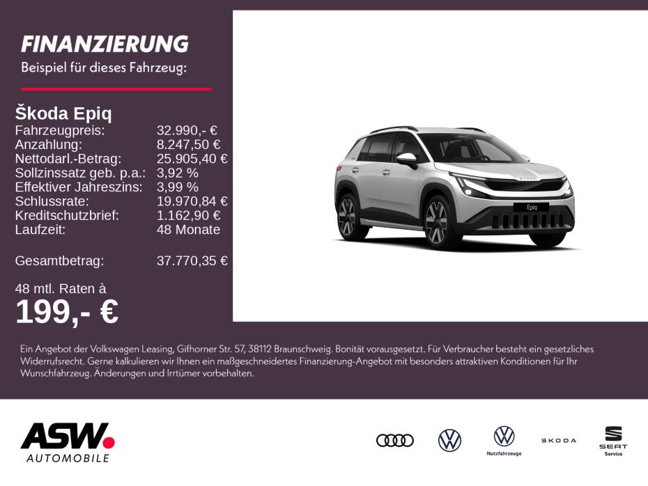 SKODA Epiq Edition Eins 55 211PS ACC SHZ Kamera LED