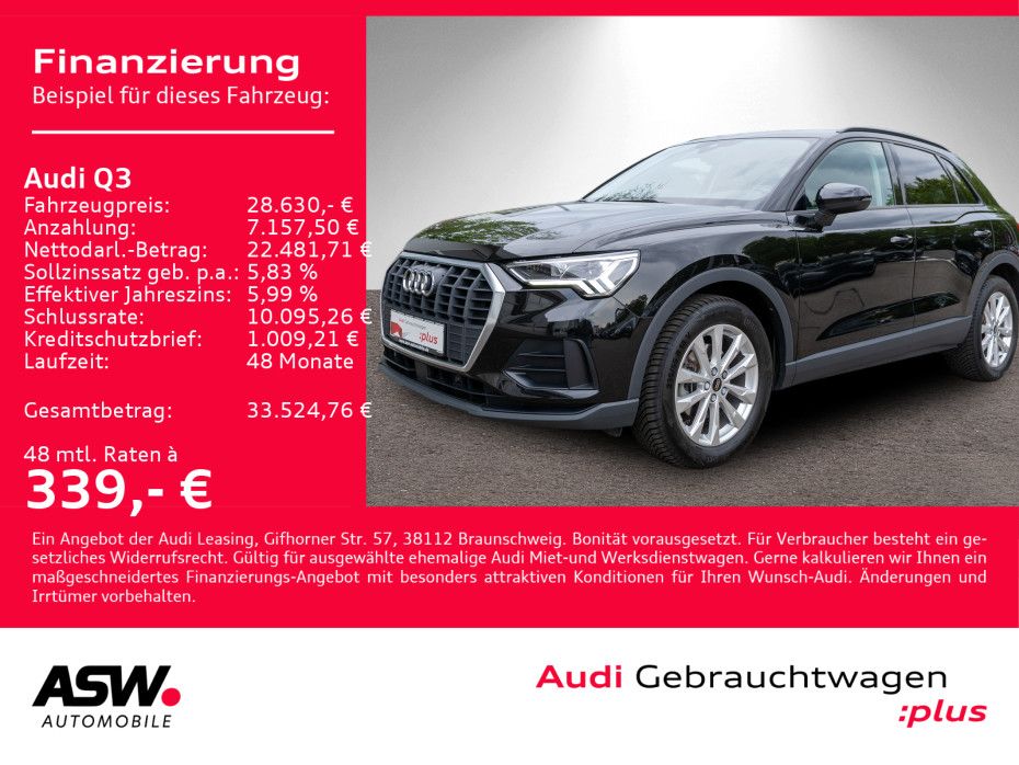 Fahrzeugabbildung Audi Q3 35 TDI S tronic NAVI LED SHZ PDC VC