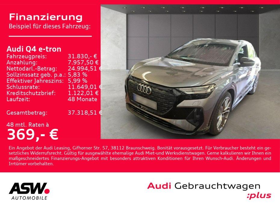 Fahrzeugabbildung Audi Q4 S Line 45e-tron quattr LED NAVI PANO AHK WÄPU