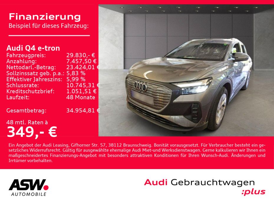 Fahrzeugabbildung Audi Q4 40 e-tron LED NAVI RFK SHZ PANO WÄPU VC