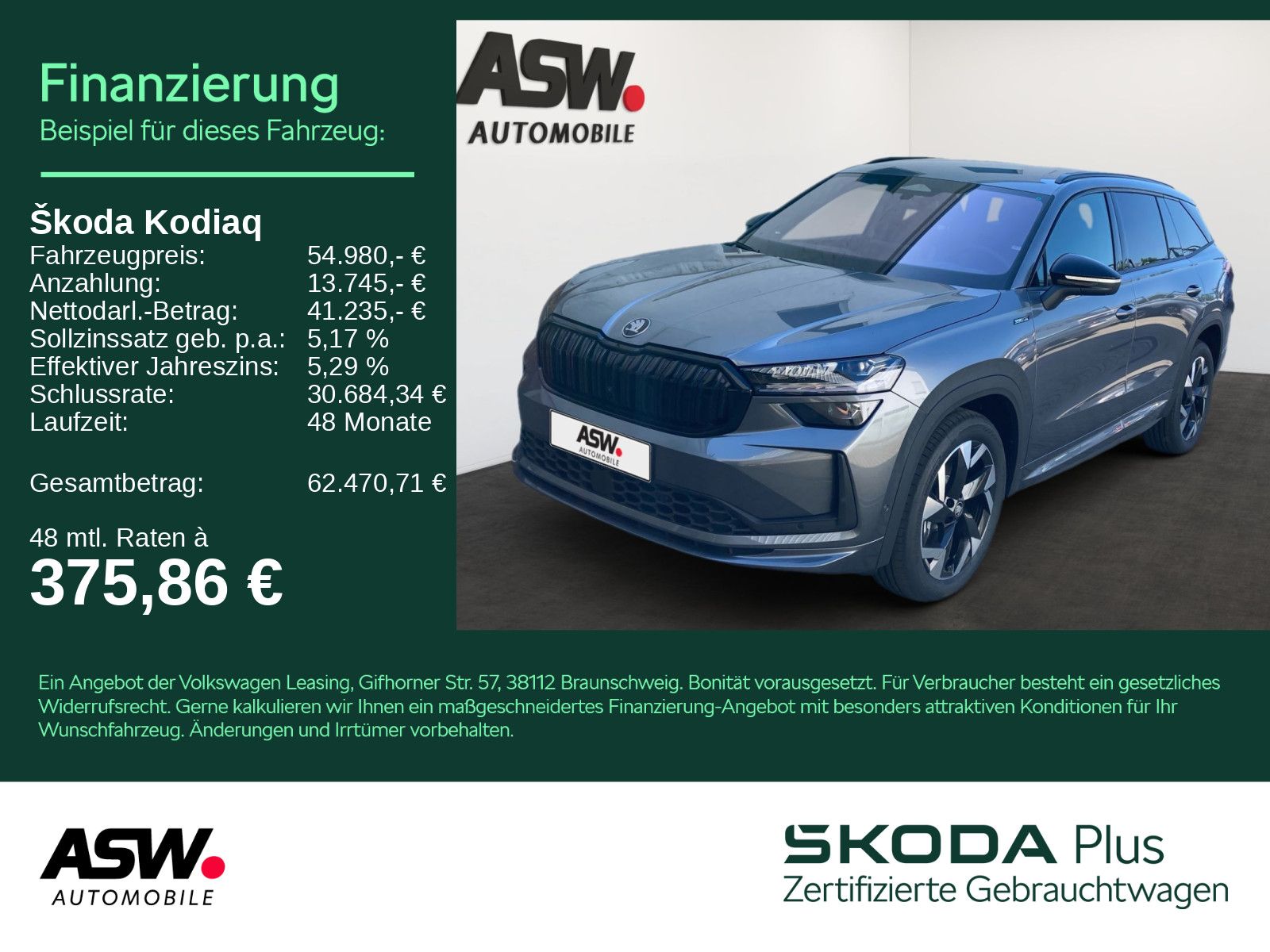 SKODA Kodiaq Sportline 2,0 TDI 193PS DSG 4x4 360° AHK