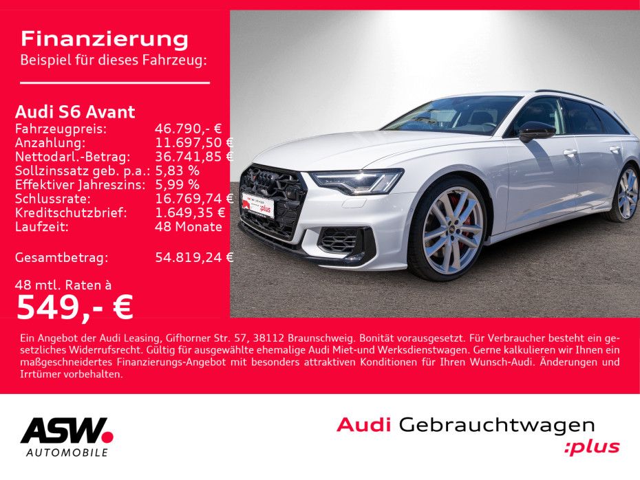Fahrzeugabbildung Audi S6 Avant 3.0TDI quattr tiptron LED LEDER B&O AHK