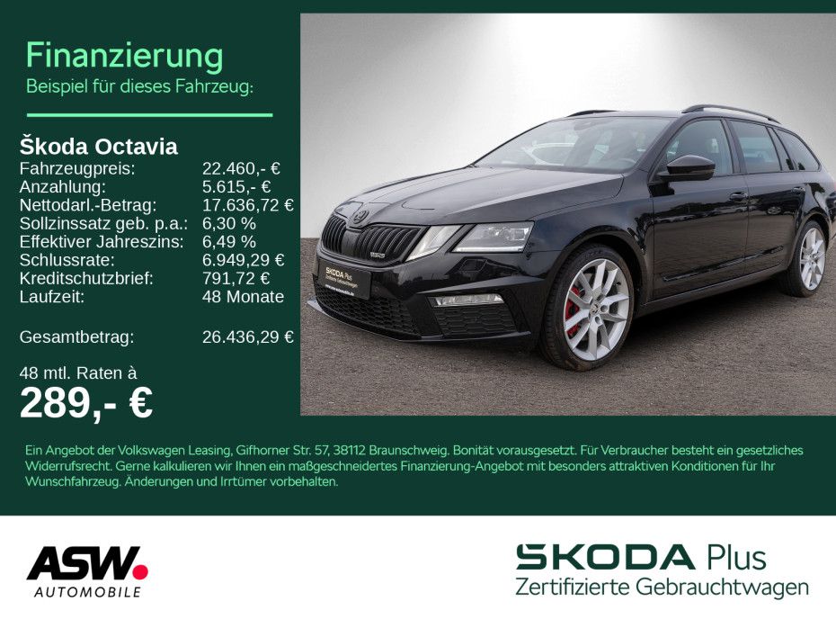 SKODA Octavia Combi RS 2.0 TSI LED Navi PDC ACC