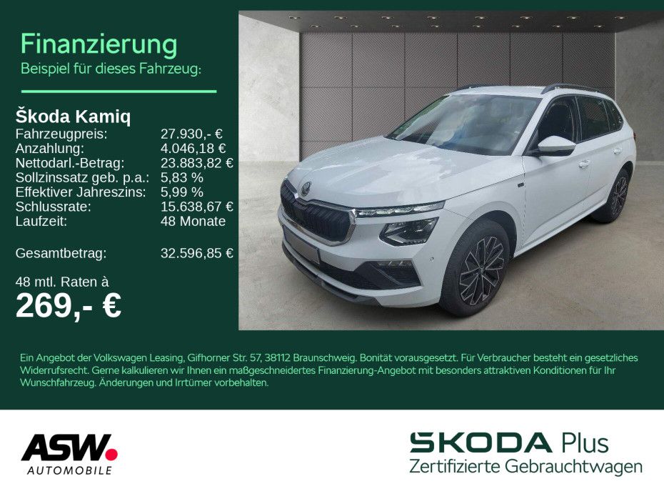 SKODA Kamiq Selection 1.5 TSI DSG LED Navi RFK SHZ ACC